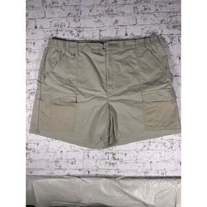 Columbia PFG Mens XXL Khaki Cotton Cargo Fishing Shorts FS8100 Elastic Waist